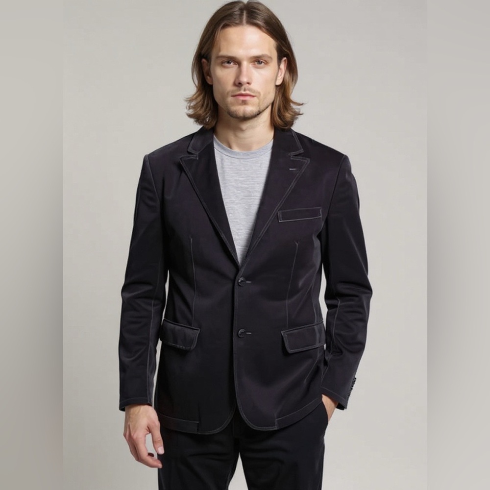 Nicole Farhi Black Luxury Velvet Jacket Blazer Mens Size 38